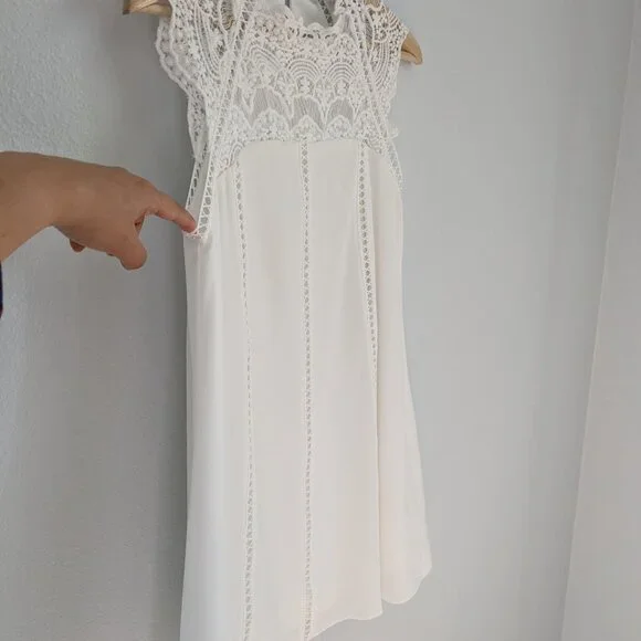 Lulus Dress XS White Hey Doll Ivory Lace Shift Dress Romantic Party Shower Bride - Picture 7 of 13